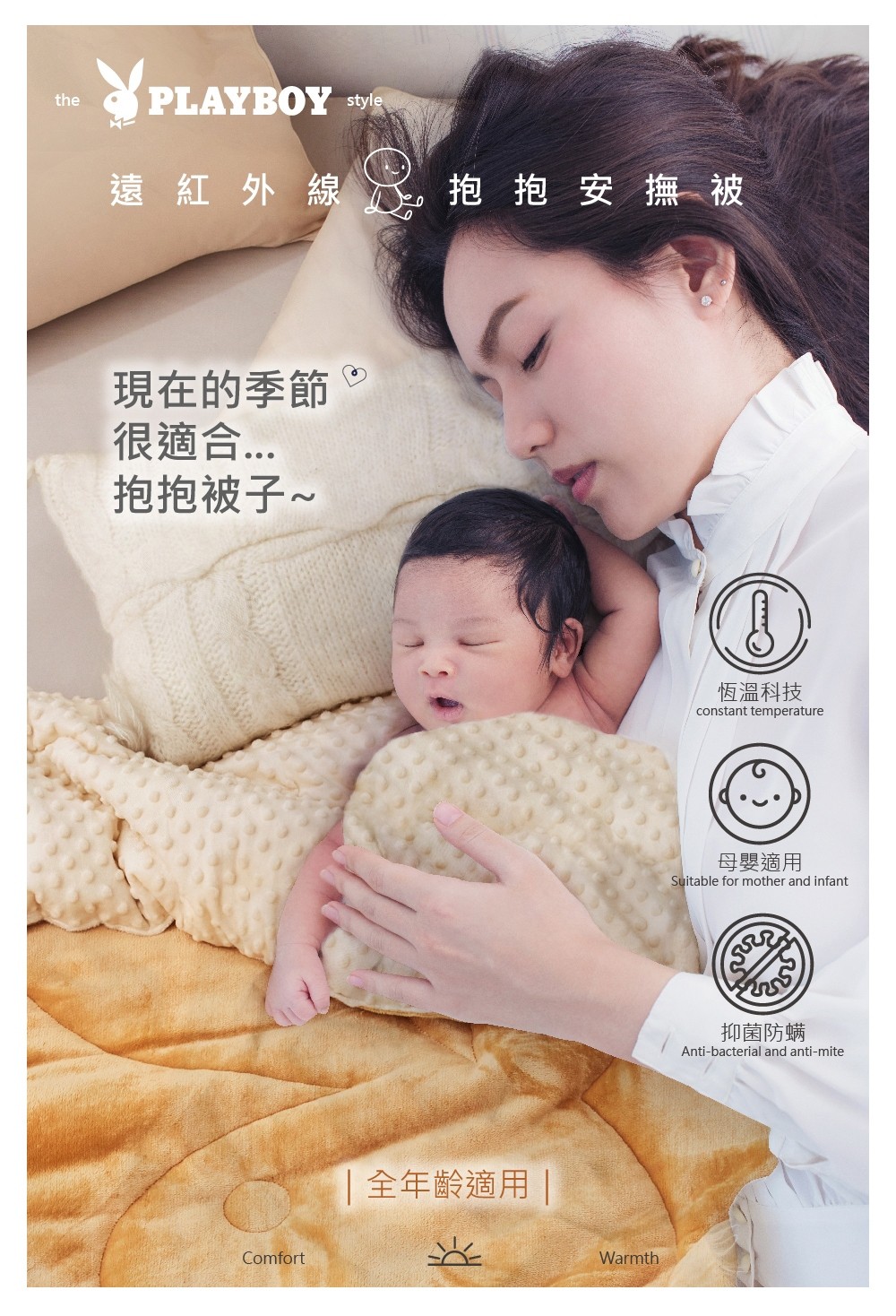 品好物|Playboy 法蘭絨雙色安撫被