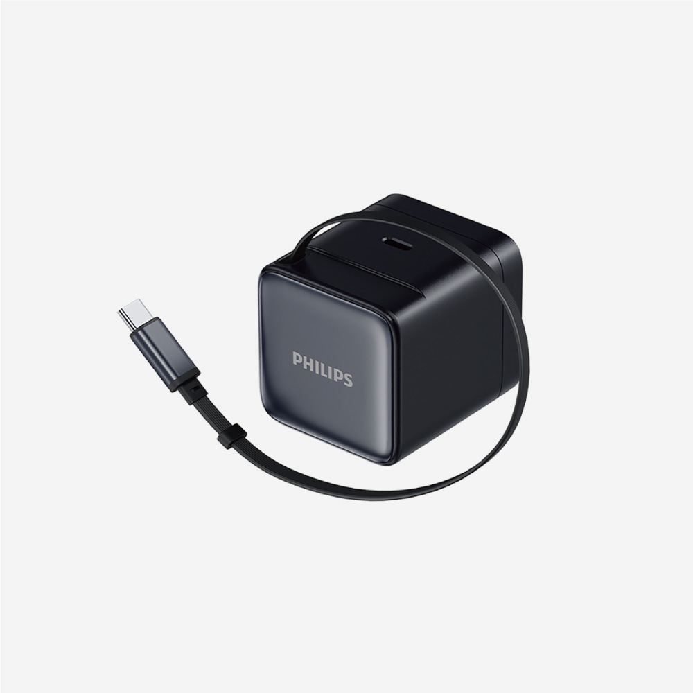 Philips 飛利浦|45W伸縮線電源供應器|含萬國轉接頭