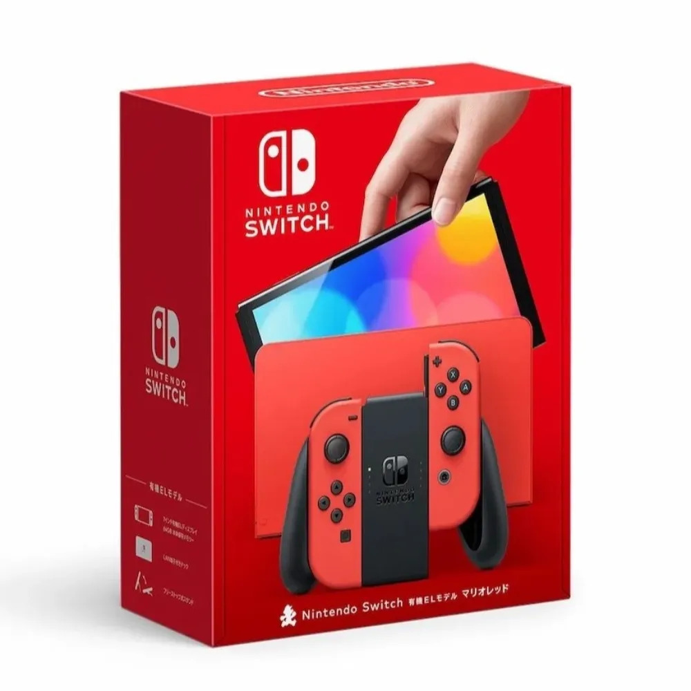 品好物|Nintendo 任天堂|Switch OLED 瑪利歐主機|亮麗紅|雪白| 台灣公司貨